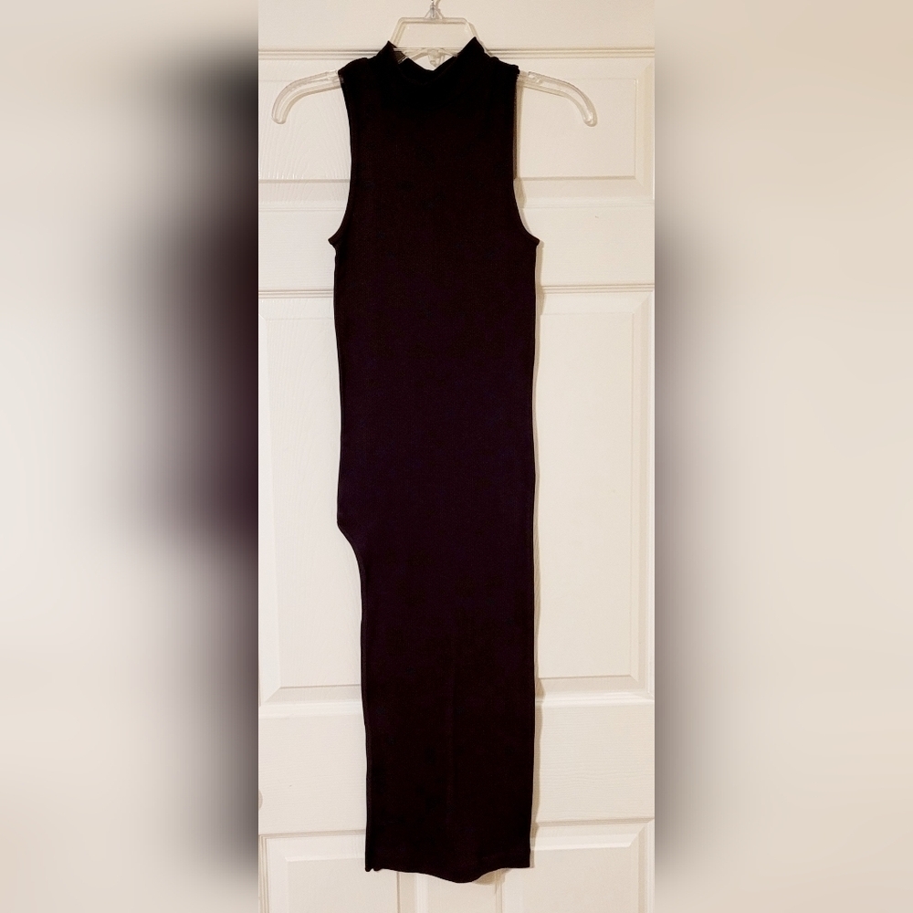 NWT Dark Brown Structured Contour Rib High Neck Sleeveless Mid - Picture 13 of 13